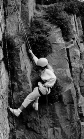 Abseiling at Cowrake Quarry 1988